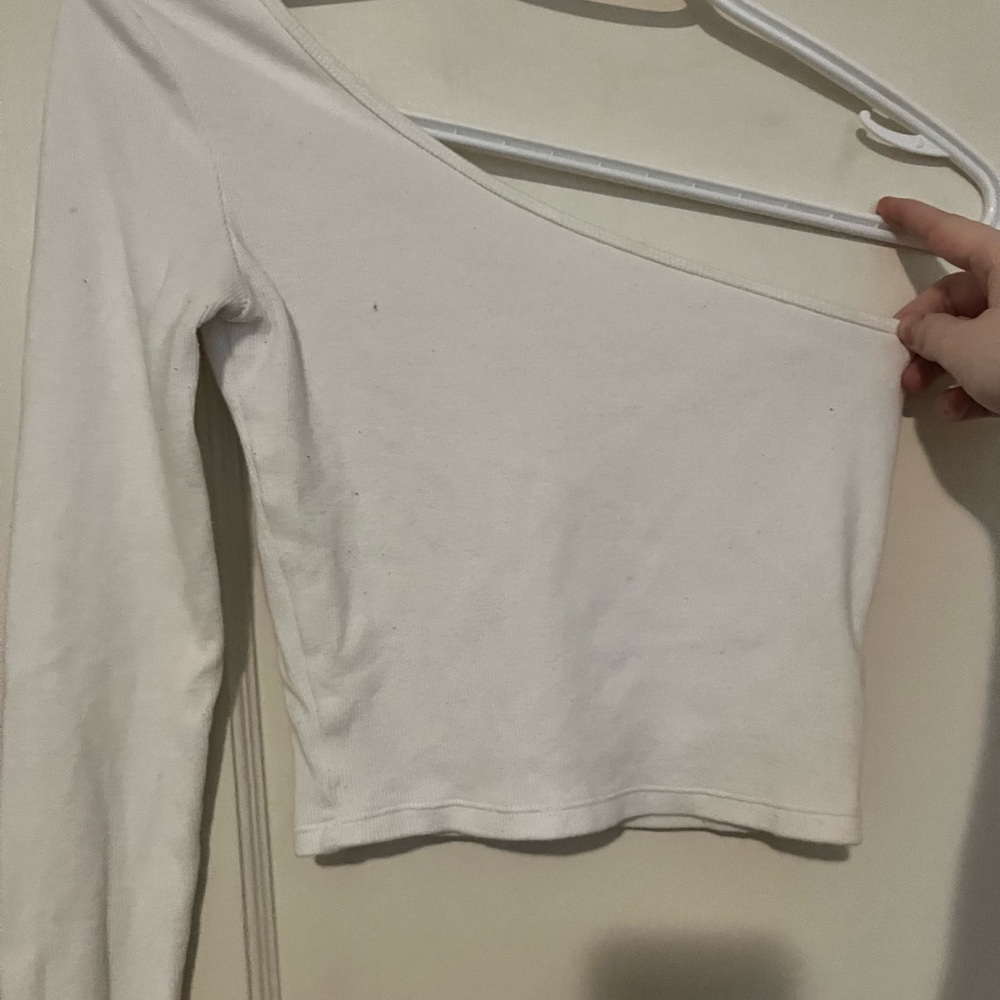 White One-Shoulder Women's Top